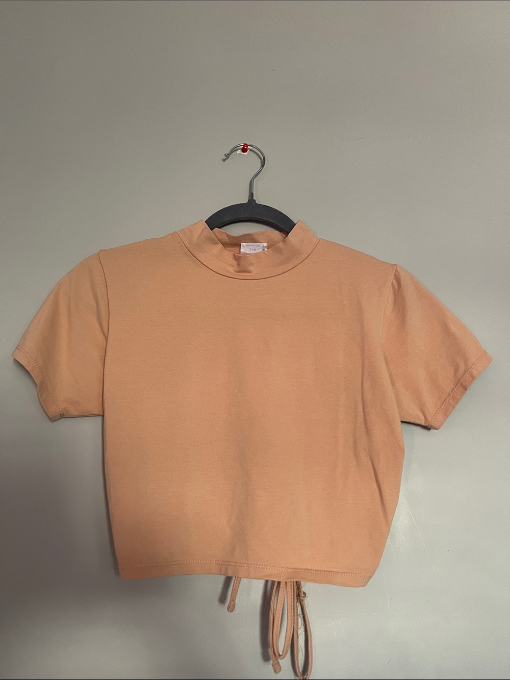 Cotton On Peach Mock Neck Cropped Tee